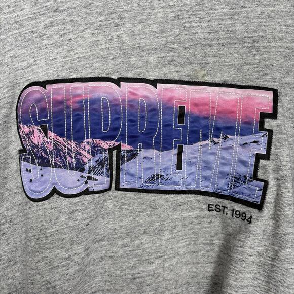 Supreme Gray Long Sleeve Mountain Logo t-Shirt - Picture 2 of 9